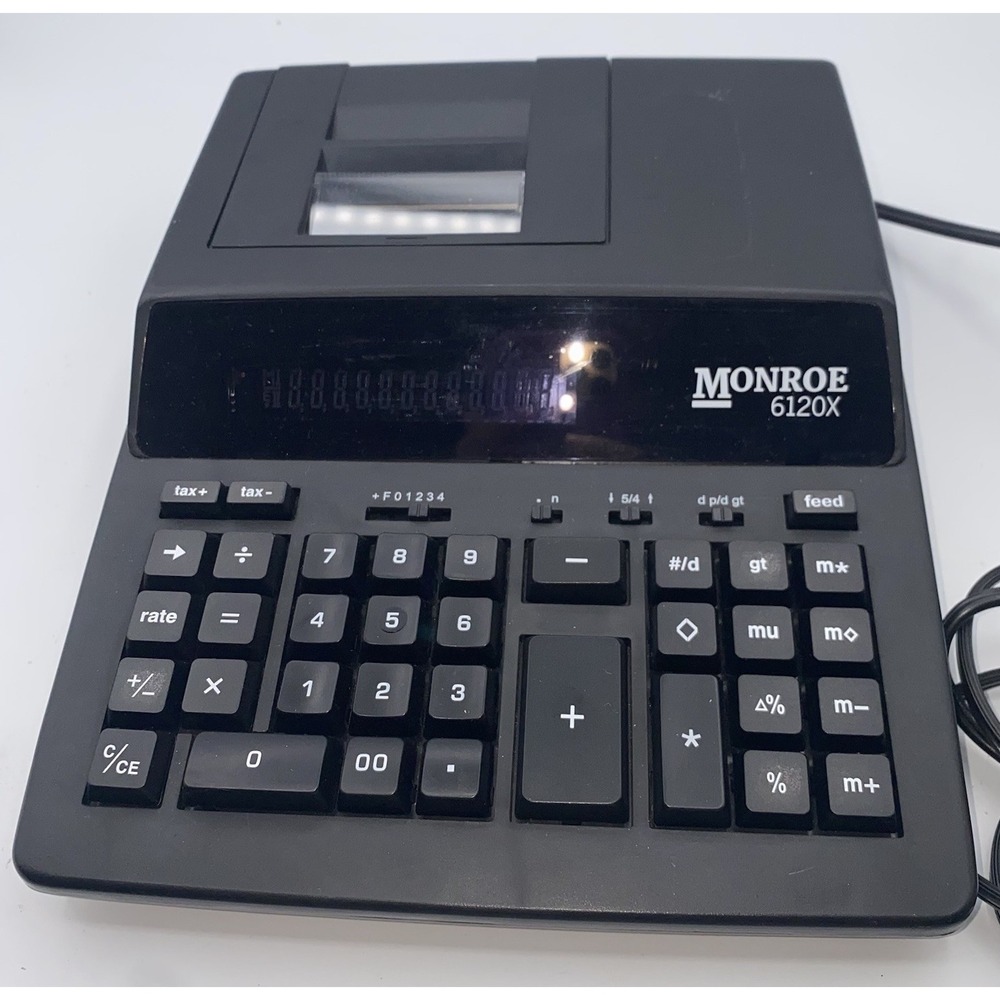 Monroe 6120X  Heavy Duty Print Display Calculator Receipt Machine